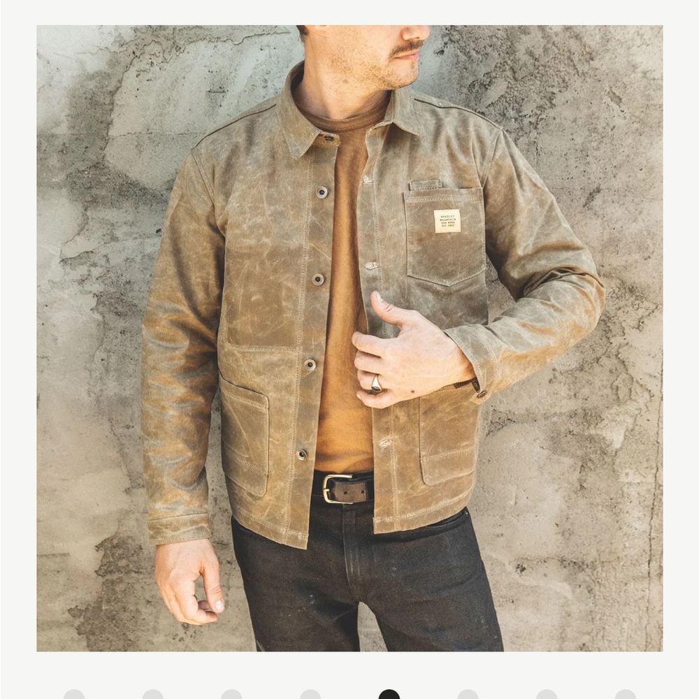 Bradley Mountain Edison Chore Coat Jacket Blazer Tan Khaki Medium